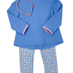 Girls Blue Top - Pink Binding Girls Tops + Tees Funtasia Too