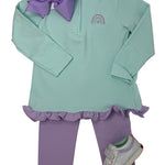 Girls 1/4 Zip Ruffle Pullover - Rainbow Girls Sweaters + Sweatshirts Itsy Bitsy