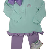 Girls 1/4 Zip Ruffle Pullover - Rainbow Girls Sweaters + Sweatshirts Itsy Bitsy
