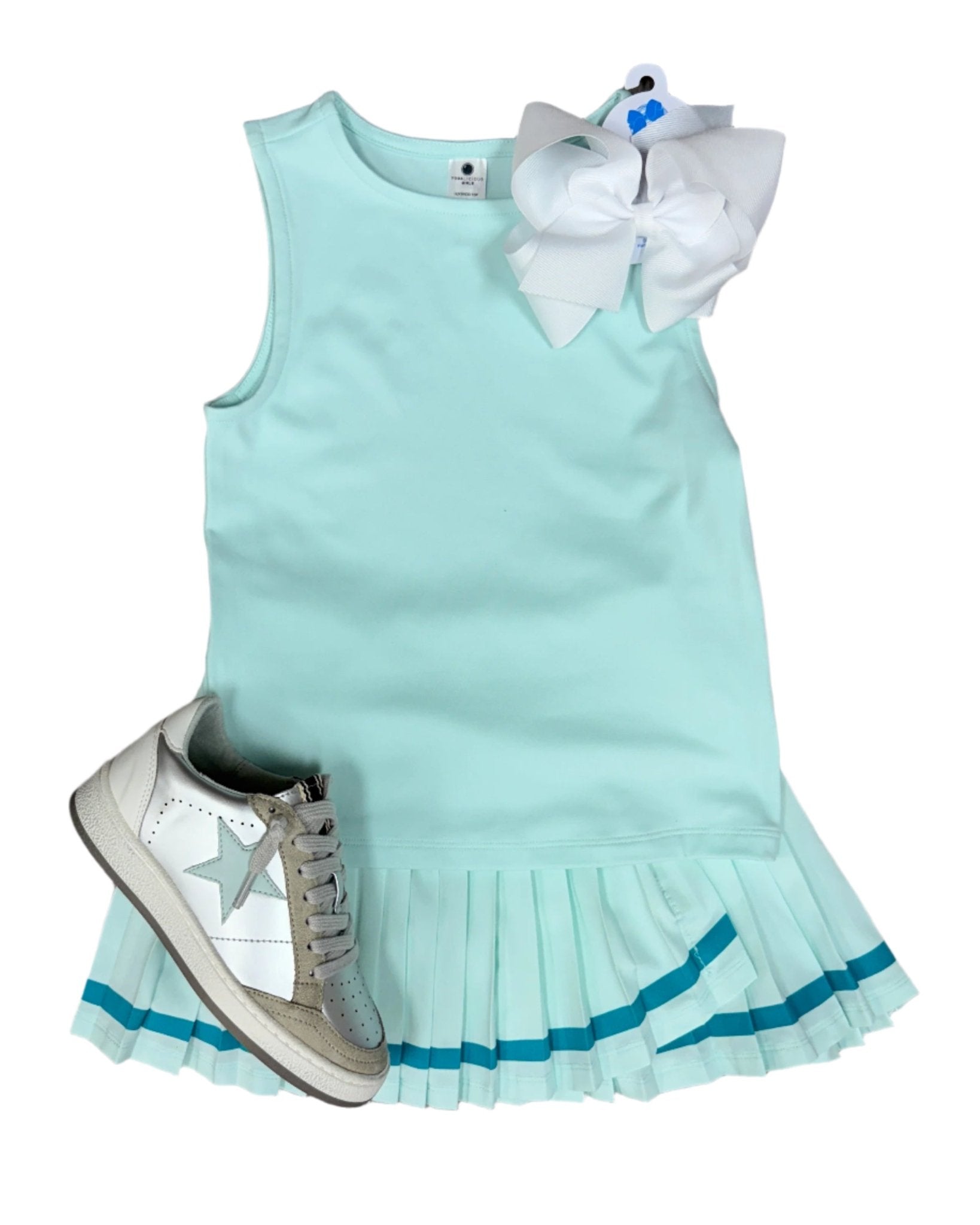 Girls Lux Tank and Pleated Tennis Skirt - Ocean Tide & Capri Breeze Girls Sets 90 Degree by Reflex