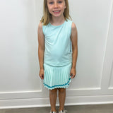 Girls Lux Tank and Pleated Tennis Skirt - Ocean Tide & Capri Breeze Girls Sets 90 Degree by Reflex