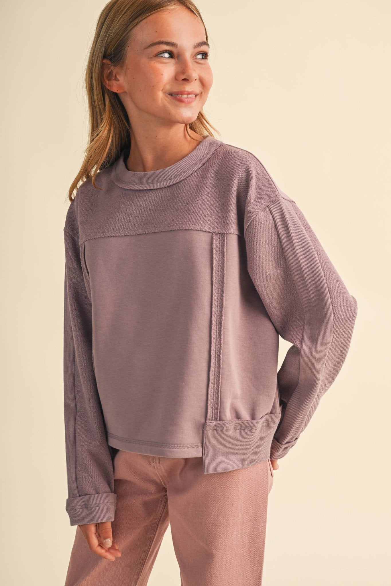 Girls Mauve Mood Top Girls Sweaters + Sweatshirts heart and arrow