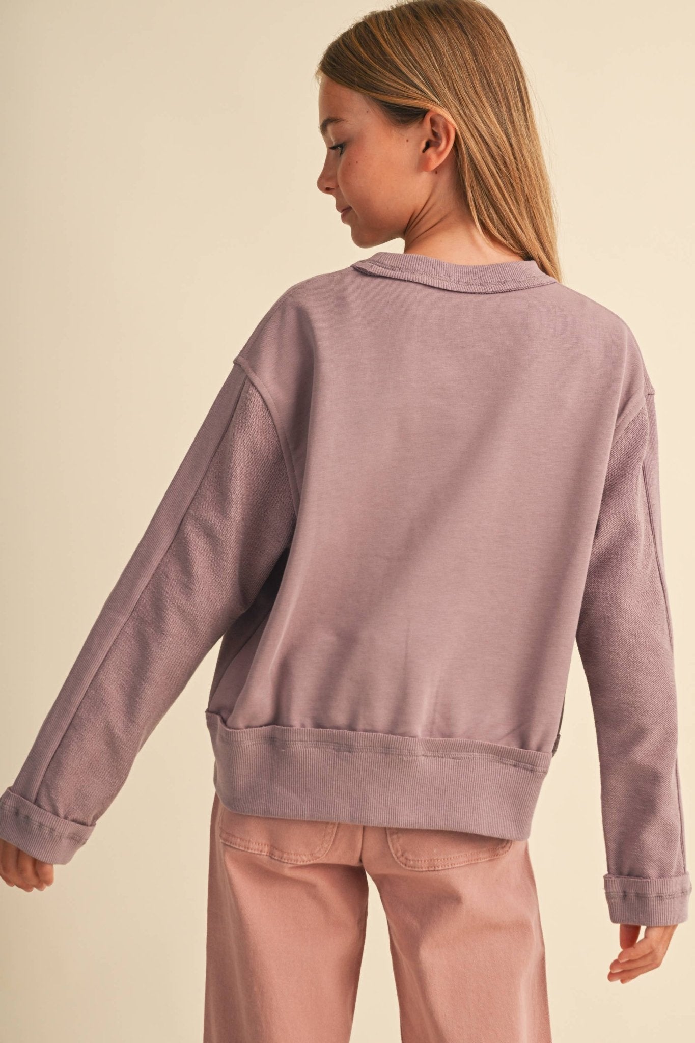 Girls Mauve Mood Top Girls Sweaters + Sweatshirts heart and arrow