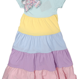 Girls Maxi Dress - Pastel Colorblock Girls Play Dresses Millie Jay