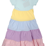 Girls Maxi Dress - Pastel Colorblock Girls Play Dresses Millie Jay