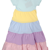Girls Maxi Dress - Pastel Colorblock Girls Play Dresses Millie Jay