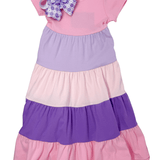 Girls Maxi Dress - Purple & Pink Girls Play Dresses Millie Jay
