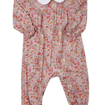 Girls Persimmon Floral Peter Pan Bubble Girls Bubbles + Rompers Sage & Lilly