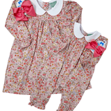 Girls Persimmon Floral Peter Pan Dress Girls Play Dresses Sage & Lilly