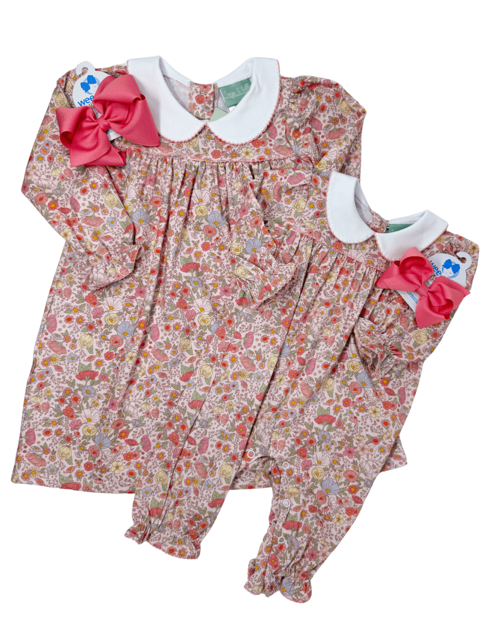Girls Persimmon Floral Peter Pan Dress Girls Play Dresses Sage & Lilly