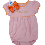 Girls Pumpkin Bubble - Pink Girls Bubbles + Rompers Itsy Bitsy