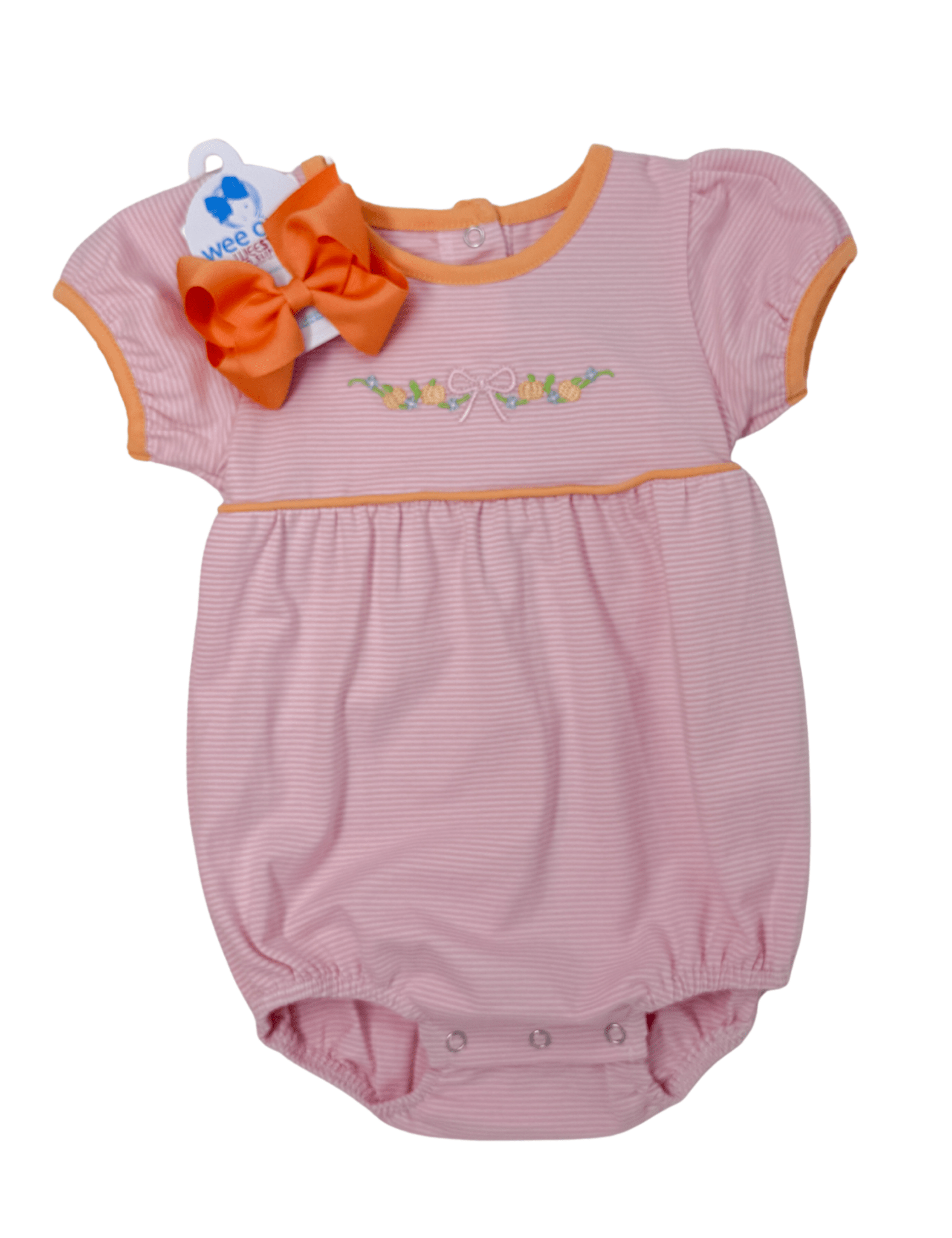 Girls Pumpkin Bubble - Pink Girls Bubbles + Rompers Itsy Bitsy