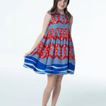 Girls Rachel Harbor Catch Dress - Bright Red Girls Occasion Dresses Briton Court