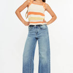 Girls Raw Edge Wide Leg Jeans - Medium Girls Pants + Leggings Kan Can USA