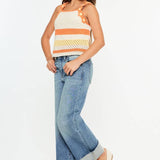Girls Raw Edge Wide Leg Jeans - Medium Girls Pants + Leggings Kan Can USA