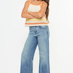 Girls Raw Edge Wide Leg Jeans - Medium Girls Pants + Leggings Kan Can USA