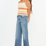 Girls Raw Edge Wide Leg Jeans - Medium Girls Pants + Leggings Kan Can USA