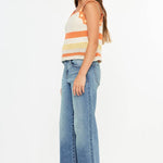 Girls Raw Edge Wide Leg Jeans - Medium Girls Pants + Leggings Kan Can USA