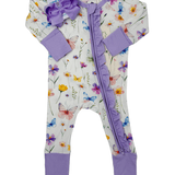 Girls Ruffle Zippy - Butterfly Garden Baby Sleepwear Twinkling Star