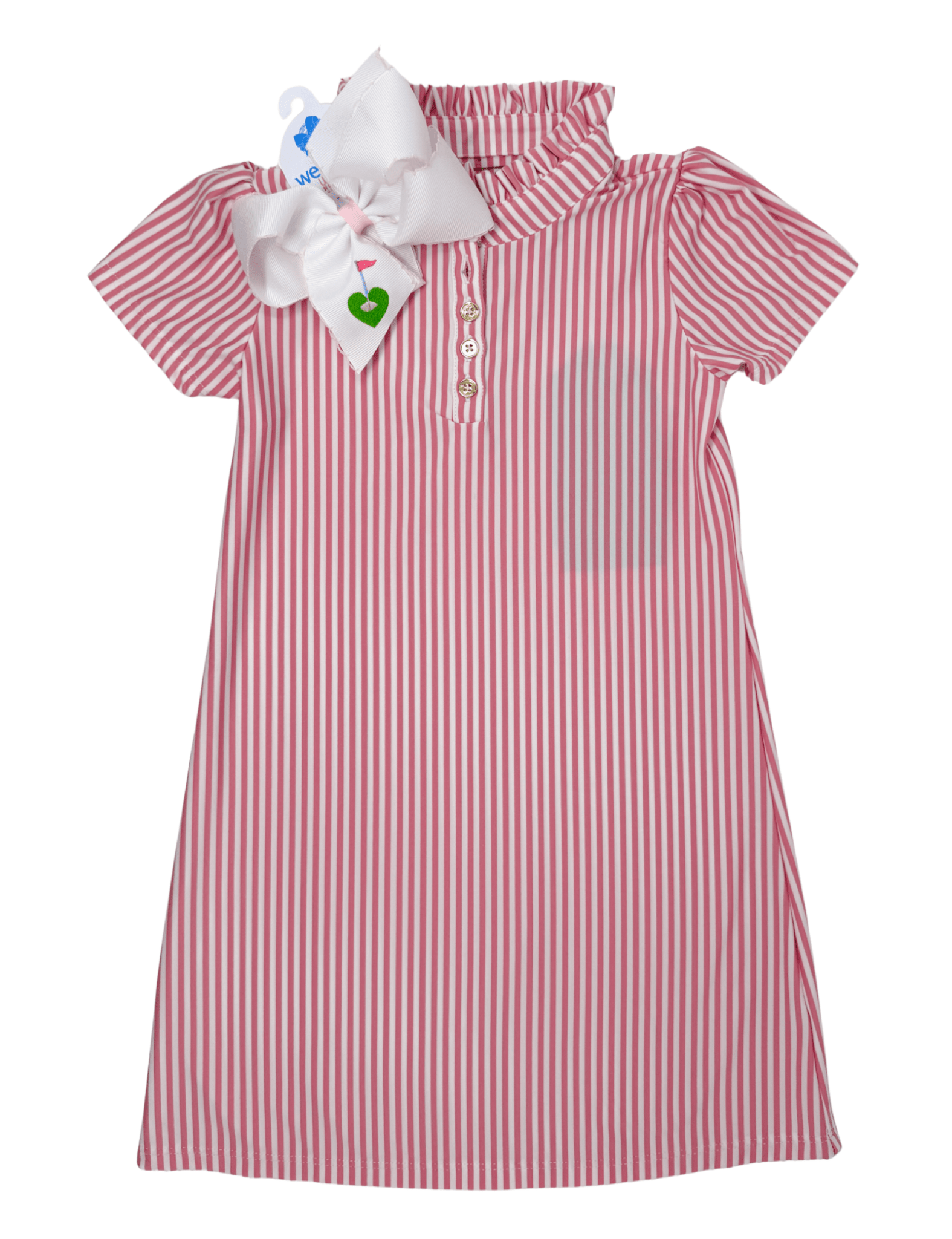Girls Sammi Dress - Light Pink Stripe Girls Play Dresses Duffield Lane