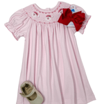 Girls Santa Face Knit Bishop - Pink - Sugar Babies Children's Boutique/Meg's Shoppe