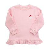 Girls Santa Ruffle Pullover Girls Sweaters + Sweatshirts Itsy Bitsy