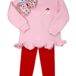 Girls Santa Ruffle Pullover Girls Sweaters + Sweatshirts Itsy Bitsy
