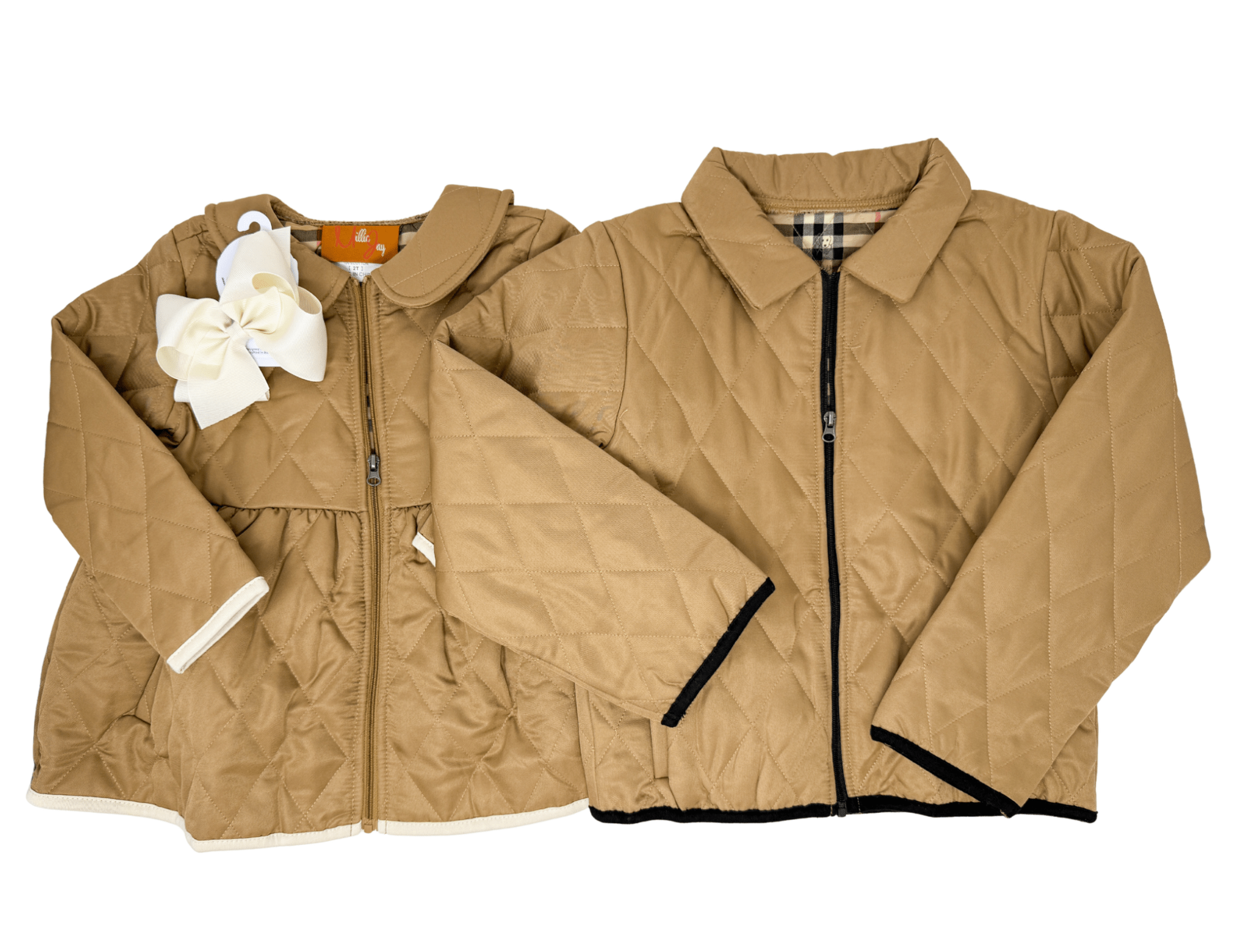 Girls Saylor Jacket - Brown/Plaid Girls Outerwear Millie Jay