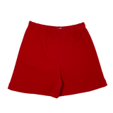 Girls Shorts w/ Picot Trim - Deep Red Girls Shorts Luigi