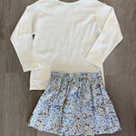 Girls Skirt Set - Ivory & Willow Floral Girls Sets Funtasia Too