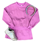 Girls Terry Brushed Crew Pullover and Skort Set - Cyclamen Girls Sets 90 Degree by Reflex