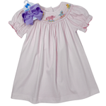 Girl's Toy Parade Knit Bishop - Pink Gingham Girls Occasion Dresses Petit Bebe