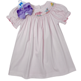 Girl's Toy Parade Knit Bishop - Pink Gingham Girls Occasion Dresses Petit Bebe