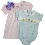 Girl's Toy Parade Knit Bishop - Pink Gingham Girls Occasion Dresses Petit Bebe