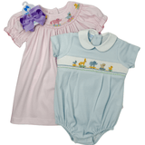 Girl's Toy Parade Knit Bishop - Pink Gingham Girls Occasion Dresses Petit Bebe
