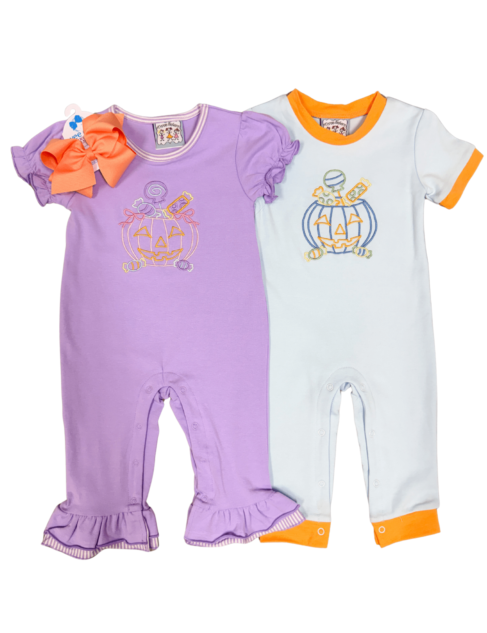 Girls Trick or Treat Romper Girls Bubbles + Rompers Three Sisters