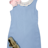 Girls V-Back Dress - Blue Girls Occasion Dresses Funtasia Too