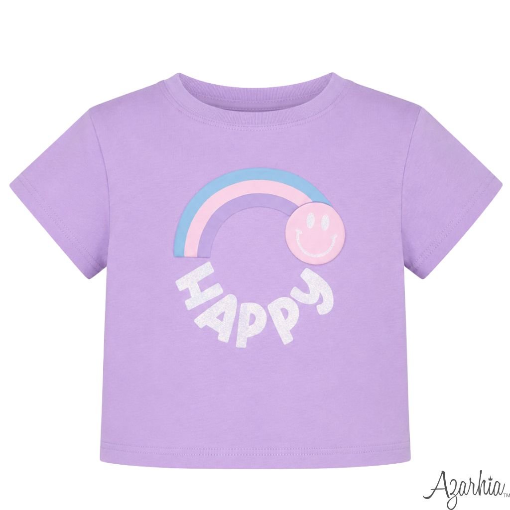 Glitter Happy Lavender Boxy Tee Girls Tops + Tees Azarhia