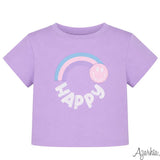 Glitter Happy Lavender Boxy Tee Girls Tops + Tees Azarhia