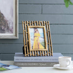 Gold Bamboo Slat Frame - 4x6" Home Decor A&B Home Group Inc.