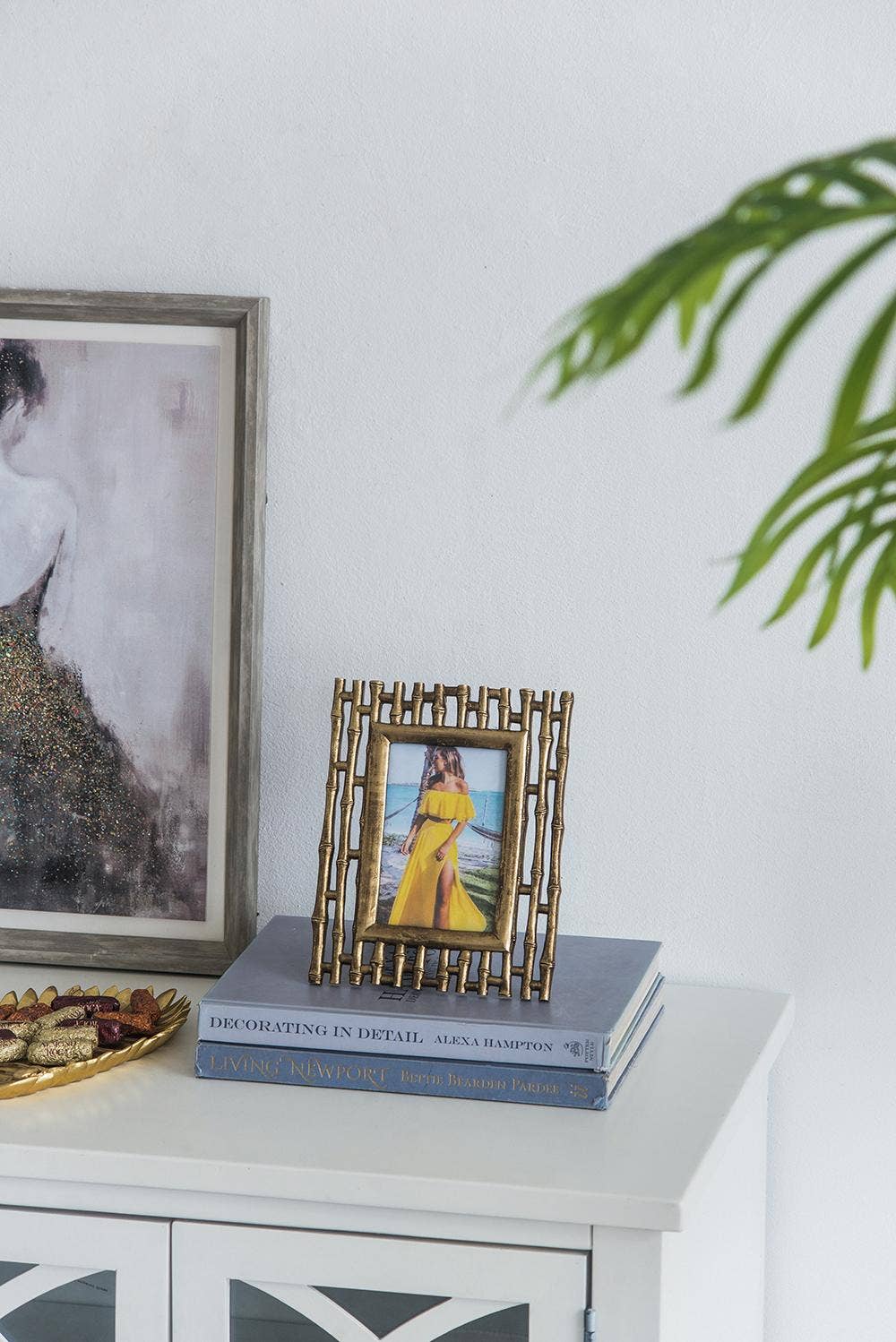 Gold Bamboo Slat Frame - 4x6" Home Decor A&B Home Group Inc.