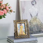 Gold Bamboo Slat Frame - 4x6" Home Decor A&B Home Group Inc.