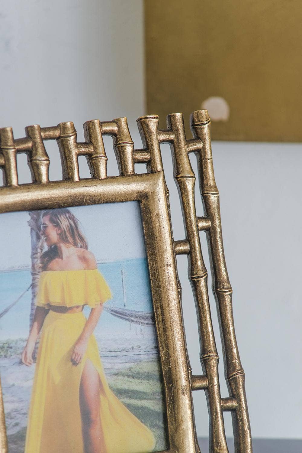 Gold Bamboo Slat Frame - 4x6" Home Decor A&B Home Group Inc.