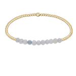 Gold Beaded Bliss 2mm Bead Bracelet - Aquamarine Bracelets enewton