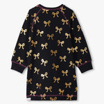 Gold Bows Sweatshirt Dress Girls Play Dresses Hatley