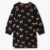 Gold Bows Sweatshirt Dress Girls Play Dresses Hatley