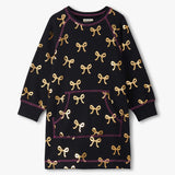 Gold Bows Sweatshirt Dress Girls Play Dresses Hatley