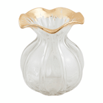 Gold Edge Ruffle Vase - Small Kitchen + Entertaining Mudpie