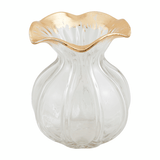 Gold Edge Ruffle Vase - Small Kitchen + Entertaining Mudpie