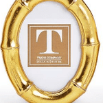 Gold Faux Bamboo Photo Frame - Oval 2 1/2" x 3 1/2" Home Decor Two's Company